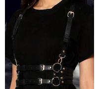 Shein 1 pieza Accesorio de mujer estilo Renacimiento gótico oscuro, moda de cuero de PU, adecuado para fiesta de Halloween o uso diario