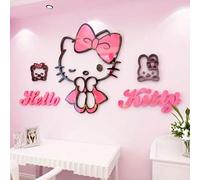 Shein 1 PIEZA Adhesivo de pared 3D portátil de Hello Kitty de SANRIO - Decoración moderna autoadhesiva con diseño de animal y floral para dormitorios, salas