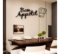 Shein 1 pieza Adhesivo de pared creativo "Bon Appétit" de moda para cocina y restaurante, adhesivos, adhesivo de pared, adhesivo de vinilo para decoración d