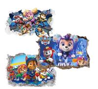 Shein 1 pieza Adhesivo de pared de PAW Patrol de 60*40CM, pegatina de pared extraíble, mural decoración del hogar y habitación, Ryder, Rubble, Chase, Skye,