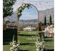 Shein 1 pieza Adhesivo personalizado para espejo de boda, "Bienvenido a la entrada de nuestra boda" Adhesivo de vinilo para espejo, Pegatina de decoración d