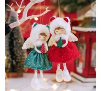Shein 1 pieza Adorno colgante de decoración navideña, linda chica ángel de cuento de hadas con alas, ideal para árbol de Navidad, decoración del hogar y ven