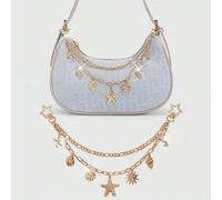 Shein 1 pieza Adorno de concha marina para un estilo festivo, cadena de concha de estrella de mar, llavero de cola marina de concha, adecuado para combinar