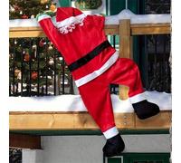 Shein 1 pieza Adorno realista de Papá Noel trepador con gancho de fácil colgado - Pose realista, duradero, decoración navideña para el hogar, decoración nav