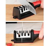 Shein 1 pieza Afilador de cuchillos multifuncional - Afilador de cuchillos de acero inoxidable 4 en 1 - Kit de afilado ergonómico y fácil de usar con 4 ranu