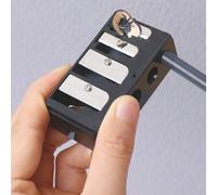 Shein 1 pieza Afilalápices de maquillaje de alta gama con diseño de herramienta multifuncional de rodillo, 4 agujeros, para delineador y cejas, accesorios d