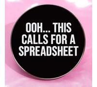 Shein 1 pieza Alfileres redondos de esmalte con cita divertida "Eso requiere una hoja de cálculo" para ropa de fiesta, broches, accesorios, insignia de sola