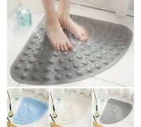 Shein 1 pieza Alfombra antideslizante de baño con forma de abanico, felpudo de ducha para la ducha, alfombra de masaje para el piso del baño, baño, cabina d