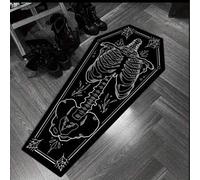 Shein 1 pieza Alfombra asimétrica de gótica de diseño de ataúd de bufón para la mesita de noche, decoración del hogar