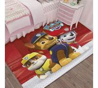 Shein 1 pieza Alfombra de área de peluche suave con estampado de Paw Patrol, recomendada para entrada, baño, sala de estar, dormitorio, lavandería, no lavab