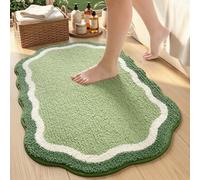 Shein 1 pieza Alfombra de baño a cuadros, superficie de terciopelo suave, base antideslizante, alfombra de ducha absorbente y cómoda, lavable a máquina, ade