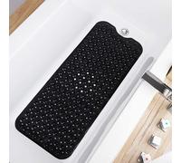 Shein 1 pieza Alfombra de baño con puntos negros convexos, lavable a máquina, antideslizante y con masaje, con ventosas antideslizantes, de material suave d