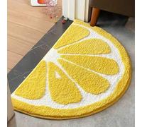 Shein 1 pieza Alfombra de baño suave y absorbente con diseño de frutas cítricas (naranja y limón), antideslizante, de 40X60cm (15.7X23.6 pulgadas), lavable,
