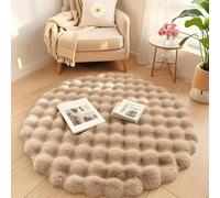 Shein 1 pieza Alfombra de peluche de burbujas de crema, minimalista, estilo Wabi-Sabi, adecuada para sala de estar, dormitorio, tocador, silla, nuevo lanzam