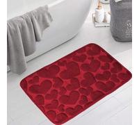 Shein 1 pieza Alfombra de piso con relieve en forma de corazón, minimalista y linda, de franela rectangular, suave y absorbente, adecuada para sala de estar