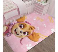 Shein 1 pieza Alfombra de terciopelo de lujo con fondo antideslizante - Patrón de Capitán Ryder y cachorros de Paw Patrol, suave, lavable a máquina para sal