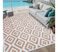 Shein 1 pieza Alfombra reversible para exteriores, hecha de material de polipropileno, diseño plegable y reversible, adecuada para RV, patio, camping, jardí