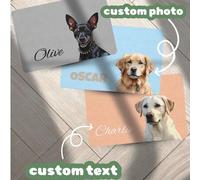Shein 1 pieza Alfombrilla de diatomita personalizada con foto y nombre de mascota - Secado rápido con imagen y texto personalizados, estación antideslizante