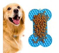 Shein 1 pieza Alfombrilla de silicona con forma de hueso para lamer, tazón alimentador lento con mantequilla de maní para perros y gatos, almohadilla de ali