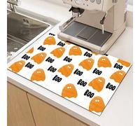 Shein 1 pieza Alfombrilla secadora absorbente con diseño de Halloween, para máquina de café, esterilla hecha a mano para escurrir cafetera, alfombrilla para