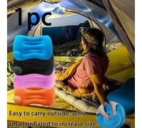 Shein 1 pieza Almohada de aire de tela portátil para exteriores, almohada plegable hinchable y ligera para acampar, almohada de viaje para acampar, siesta e