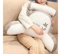 Shein 1 pieza Almohada de cabecera de seda de hielo de alto costo-efectividad, cojín de piso con estampado de husky, dinosaurio, conejo, ballena, tostada, s