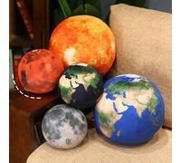 Shein 1 pieza Almohada de peluche realista del planeta de 17cm/6.69in, muñeco de peluche redondo de la Tierra y la Luna, decoración suave y educativa de pla