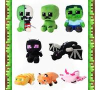 Shein 1 pieza Almohada para dormir cómoda con figuras de Creeper, Dragón de Ender, Gato, Zorro y Salamandrita del juego Minecraft con licencia oficial, como