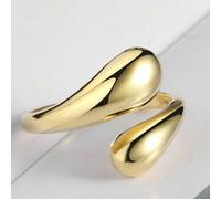 Shein 1 Pieza Anillo Abierto Ajustable De Moda Para Mujer Hecho De Acero Inoxidable Con Varios Estilos De Diseño De Onda, Estilo Americano Europeo, Sentido