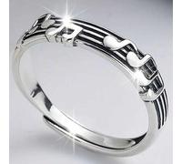 Shein 1 pieza Anillo con nota musical hermoso, adecuado para que las mujeres lo usen, adecuado para boda, compromiso, fiesta de aniversario, regalo del Día