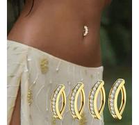 Shein 1 PIEZA Anillo de botón de plata de ley 925 con cristal de circonio cúbico pequeño para mujer, joya simple de piercing de ombligo con aro invertido