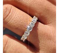 Shein 1 pieza Anillo de compromiso de moissanita, Anillo de compromiso de plata de ley 925, Anillo eterno, Anillo de aniversario, Regalo de joyería de lujo