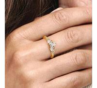 Shein 1 pieza Anillo de corona de 5 diamantes de lujo de plata de ley 925, anillo de compromiso y boda de compromiso eterno para mujeres, regalo de joyería