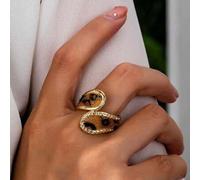 Shein 1 pieza Anillo de cuero de PU con estampado clásico de leopardo, banda gruesa básica para mujer, otoño/invierno