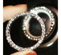 Shein 1 pieza Anillo decorativo con botón de encendido de un solo toque para automóvil, con diamante y cristal incrustado, color blanco (Presta atención al