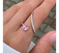 Shein 1 pieza Anillo elegante de circonita cúbica para mujer para boda, compromiso, aniversario, fiesta, joyería, regalo del Día de San Valentín