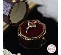 Shein 1 pieza Anillo eterno de plata de ley 925 con circonita cúbica vintage, regalo de joyería de lujo para mujeres