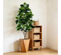 Shein 1 pieza Árbol de goma artificial grande de 74-140 cm, plantas de higuera falsa con hojas de plástico de banyan, planta de higuera falsa realista con h