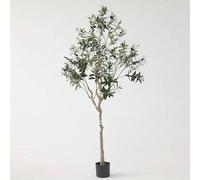 Shein 1 pieza, Árbol de olivo artificial de 165 cm/64,94 pulgadas con hojas de tela y tronco de plástico con alambre y poste de hierro que se puede moldear.