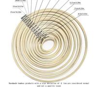 Shein 1 pieza Aro de bordado de bambú ajustable plateado, tamaños de aros atrapasueños: 8cm/10cm/13cm/15cm/18cm/20cm/23cm/25cm/27cm/30cm/34cm/36cm/40cm