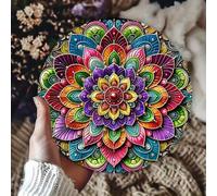 Shein 1 pieza Arte de mandala colorido, decoración colgante de pared redonda 2D adecuada para el hogar, dormitorio, sala de estar, cafetería - Póster redond