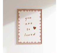 Shein 1 pieza Arte de pared en lienzo, pintura decorativa enmarcada para habitación infantil, póster inspirador "Eres profundamente amado", arte decorativo