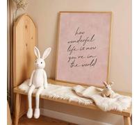 Shein 1 pieza Arte de pared enmarcado en lienzo para habitación de bebé, "Desde que llegaste a este mundo, la vida es tan hermosa" Decoración de pared para
