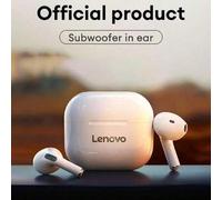 Shein 1 pieza Auricular Bluetooth Lenovo LP40 Blanco, semi in-ear, deportivo, graves profundos, llamada de alta definición con micrófono, baja latencia para