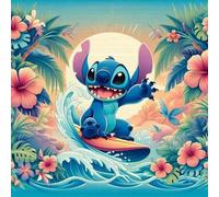 Shein 1 pieza Autorizado Kit de Pintura de Diamantes 5D de Disney Stitch, Juego de Arte de Diamantes Completo con Puntos Redondos, Experiencia Creativa Disf