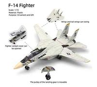 Shein 1 pieza Avión de caza F14, SU57, F22, B2, SU25, A10, modelo de avión bombardero, miniatura a escala, modelo de bloques de construcción de plástico, re