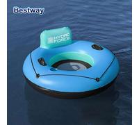 Shein 1 pieza Balsa inflable a la deriva con respaldo incorporado, asa y portavasos, balsa inflable a la deriva, balsa inflable para nadar, juguetes de pisc