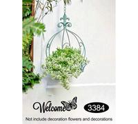 Shein 1 Pieza Bandeja de Flor de Corona de Hierro Vintage - Maceta Colgante de Metal de Estilo Campestre con Patrón Floral, Decoración Ligera Redonda para I