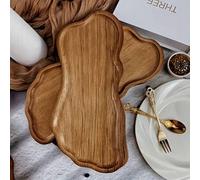 Shein 1 pieza Bandeja de madera creativa con diseño con forma de pie, adecuada para aperitivos, pan, pasteles, postres, bebidas, café, frutas y otros usos d