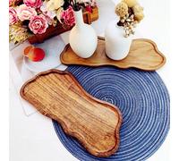 Shein 1 pieza Bandeja decorativa de madera con forma de pie, multifuncional para jabón, botellas de loción, exhibición de plantas, perfecta para decoración